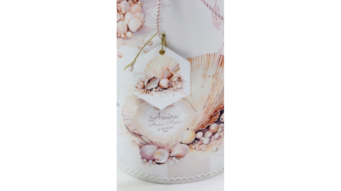 Trusou botez cu perle și scoici în nuanțe sand & peach – „Perle Marine” 14